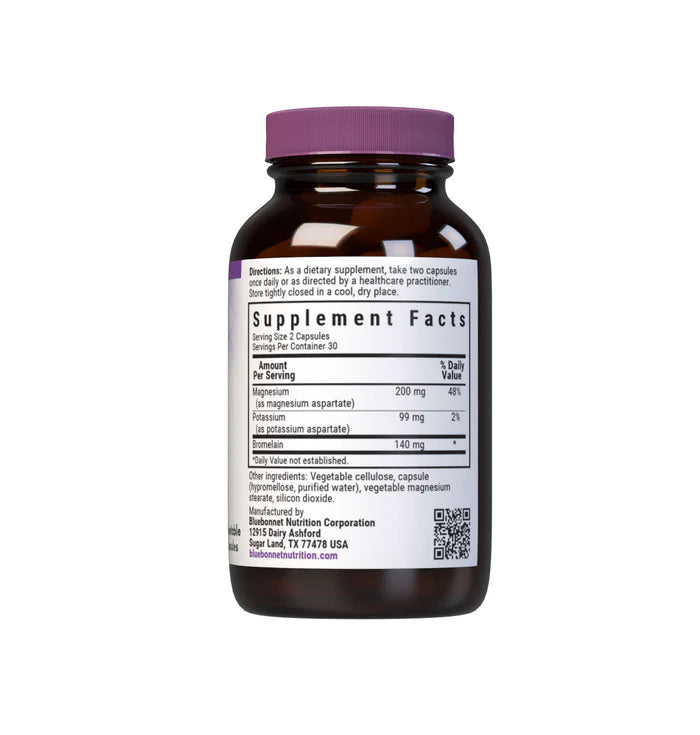 Bluebonnet Magnesium Potassium & Bromelain 60 VCaps