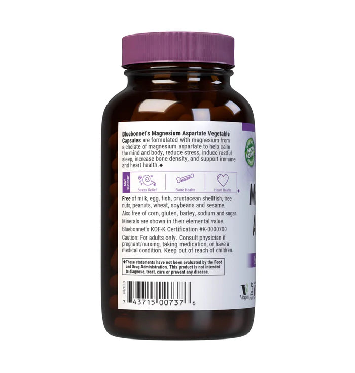 Bluebonnet Magnesium Aspartate 200 Vegetable Capsules