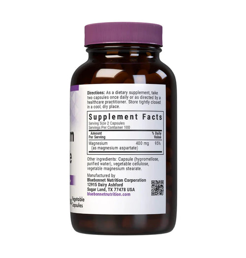 Bluebonnet Magnesium Aspartate 200 Vegetable Capsules
