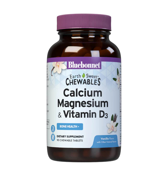 Bluebonnet EarthSweet Chewables Calcium Magnesium & Vitamin D3 Natural Vanilla 90 Tablets