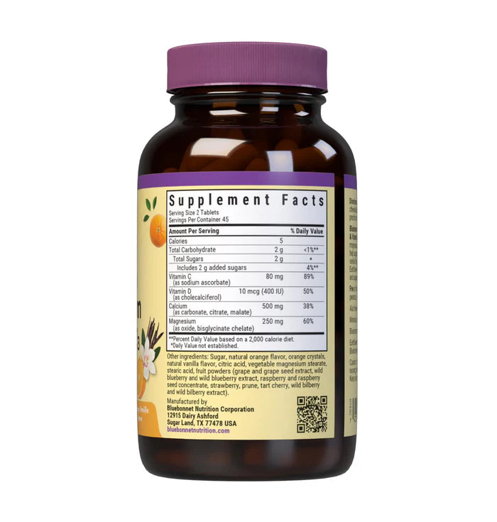 Bluebonnet EarthSweet Chewables Calcium Magnesium & Vitamin D3 Natural Orange Vanilla 90 Tablets
