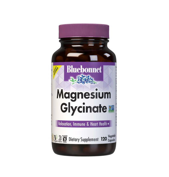 Bluebonnet Magnesium Glycinate 120 Vegetable Capsules front product image