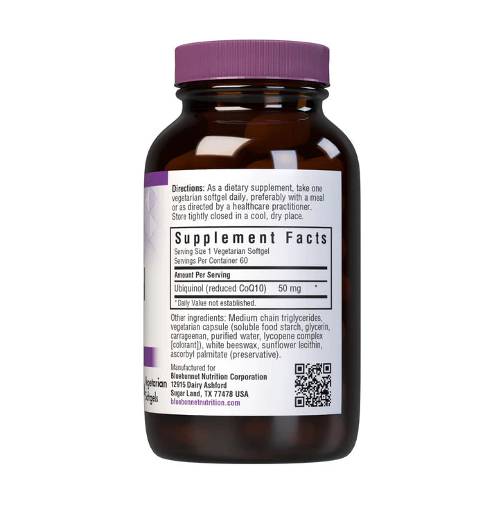 Bluebonnet CoQ10 Ubiquinol 50 mg 60 Vegetarian Softgels