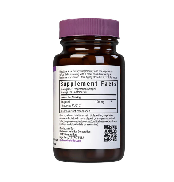 Bluebonnet CoQ10 Ubiquinol 100 mg 30 Vegetarian Softgels