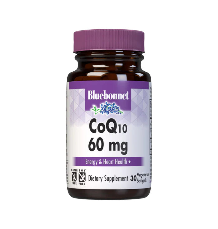 Bluebonnet CoQ10 60 mg 30 Veg Softgels | Kaneka Q10 Cellular Energy & Antioxidant