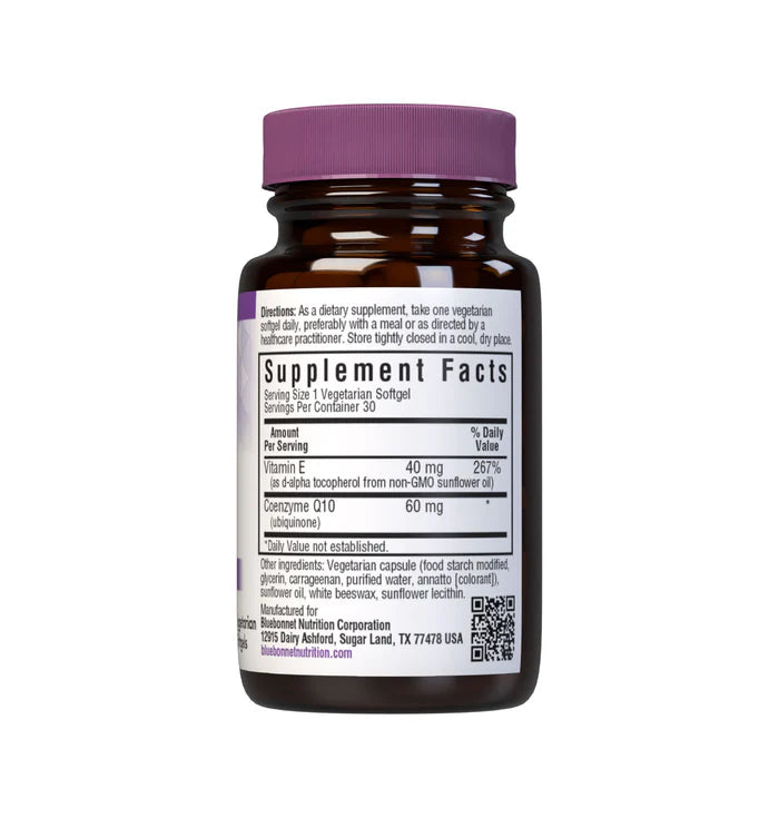 Bluebonnet CoQ10 60 mg 30 Veg Softgels | Kaneka Q10 Cellular Energy & Antioxidant