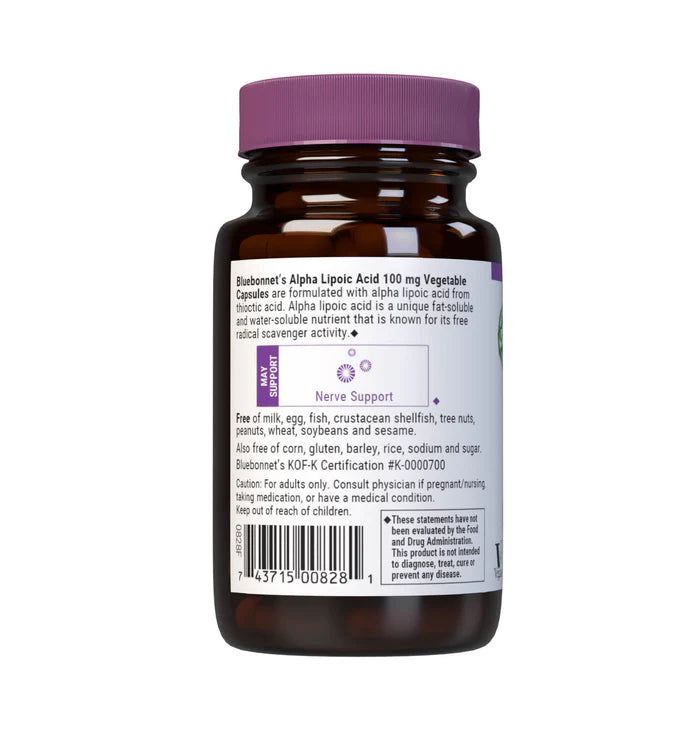 Bluebonnet Alpha Lipoic Acid 100 mg 30 Veg Capsules