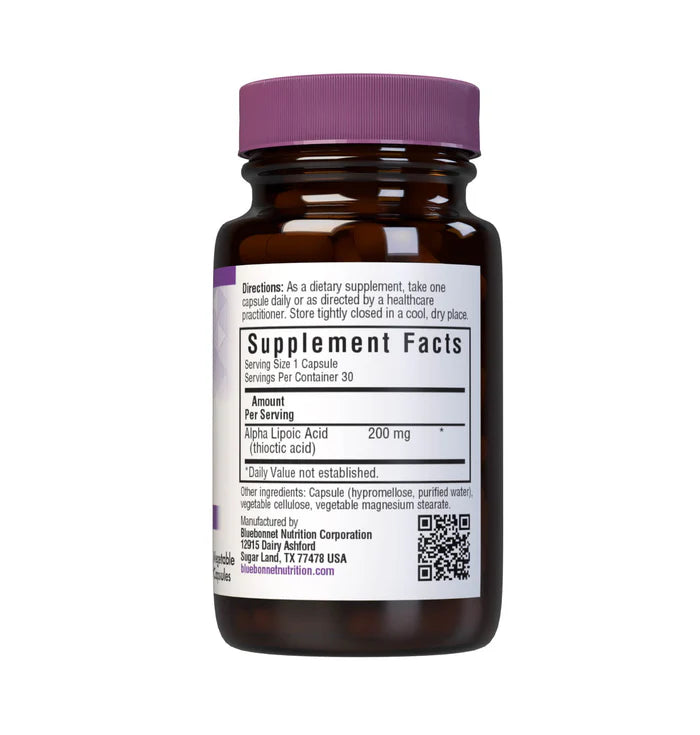 Bluebonnet Alpha Lipoic Acid 200 mg 30 Veg Capsules product image 2