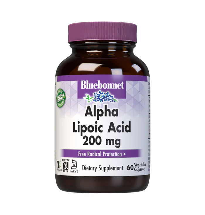 Bluebonnet Alpha Lipoic Acid 200 mg 60 Vegetarian Capsules