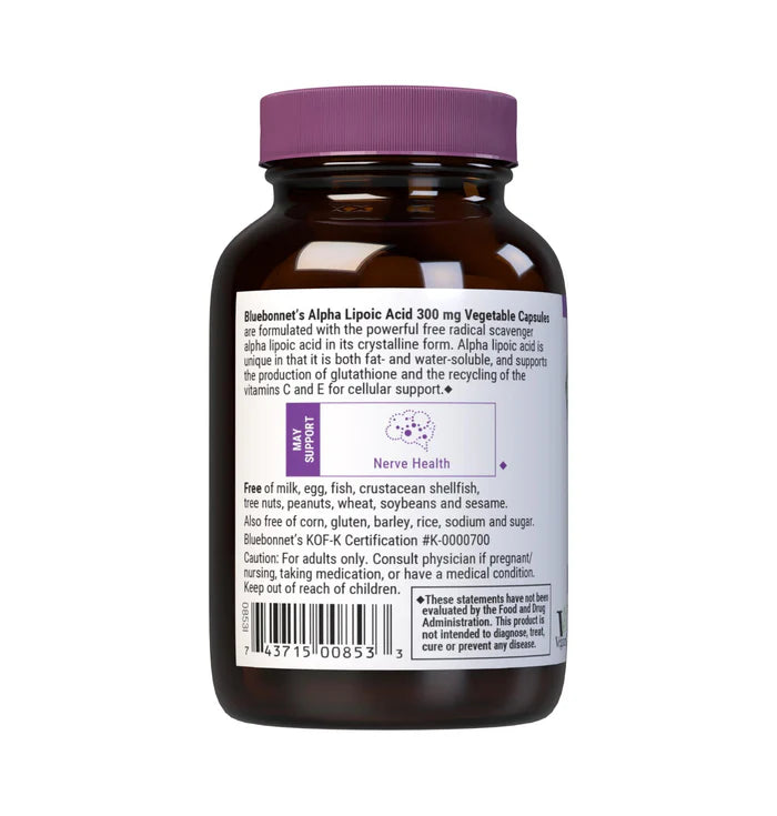 Bluebonnet Alpha Lipoic Acid 300 mg 30 Veg Capsules