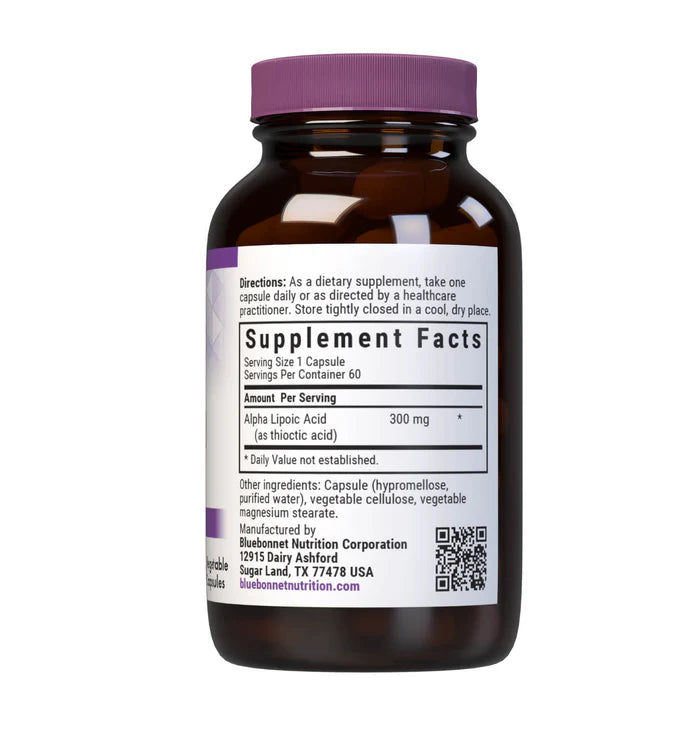 Bluebonnet Alpha Lipoic Acid 300 mg 60 Vegetarian Capsules