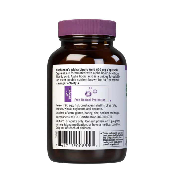Bluebonnet Alpha Lipoic Acid 600 mg 30 Vcaps