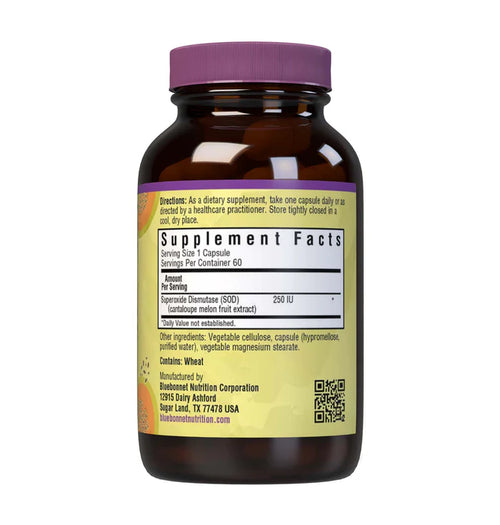 Bluebonnet Vegetarian SOD 250 IU Cantaloupe Fruit Extract 60 Veg Capsules