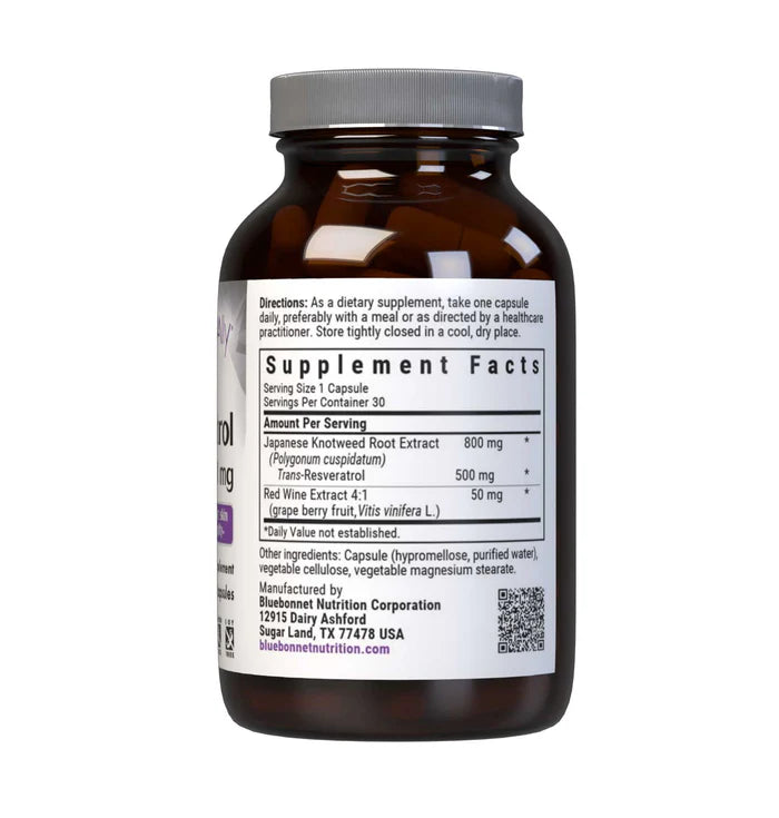 Bluebonnet Beautiful Ally Resveratrol 500 mg 30 VCaps