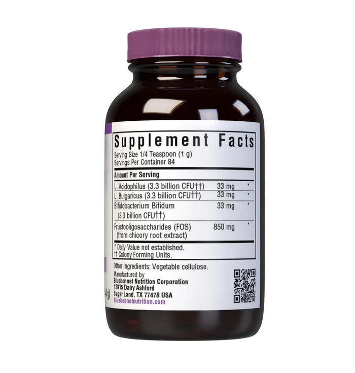 Bluebonnet Nutrition Milk-Free Probiotic Acidophilus & FOS Powder