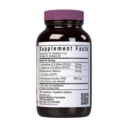 Bluebonnet Nutrition Milk-Free Probiotic Acidophilus & FOS Powder