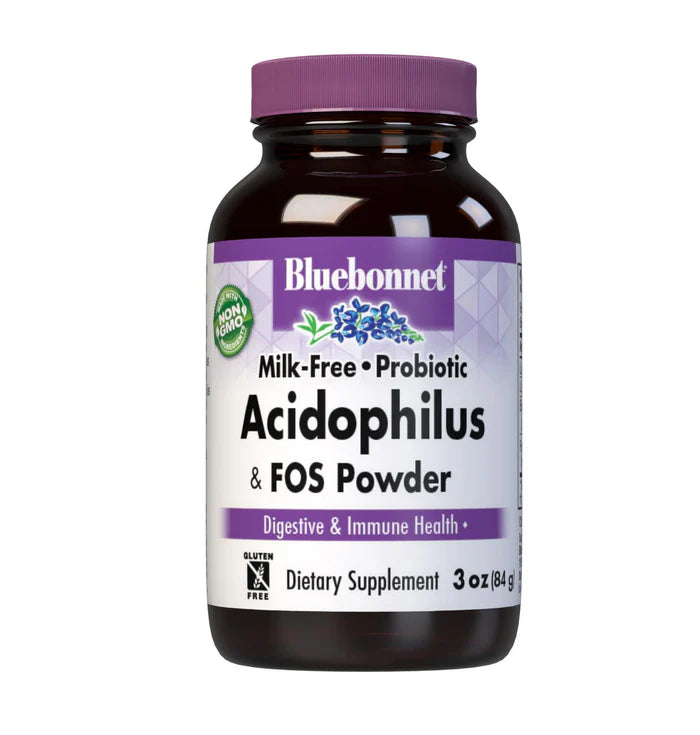 Bluebonnet Nutrition Milk-Free Probiotic Acidophilus & FOS Powder