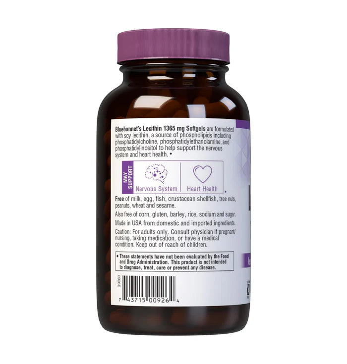 Bluebonnet Lecithin 1365 mg 180 Softgels