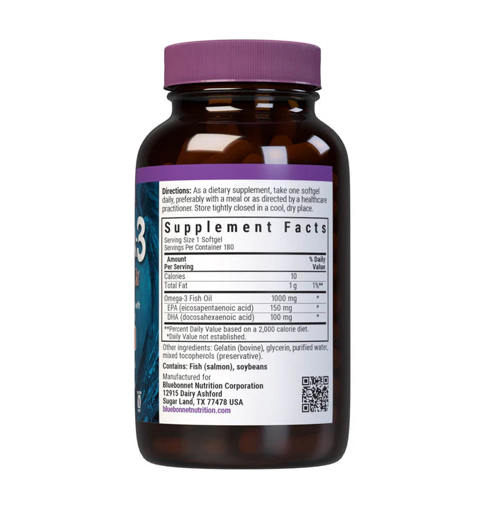 Bluebonnet Nutrition Omega-3 Salmon Oil 1000 mg | 180 Softgels