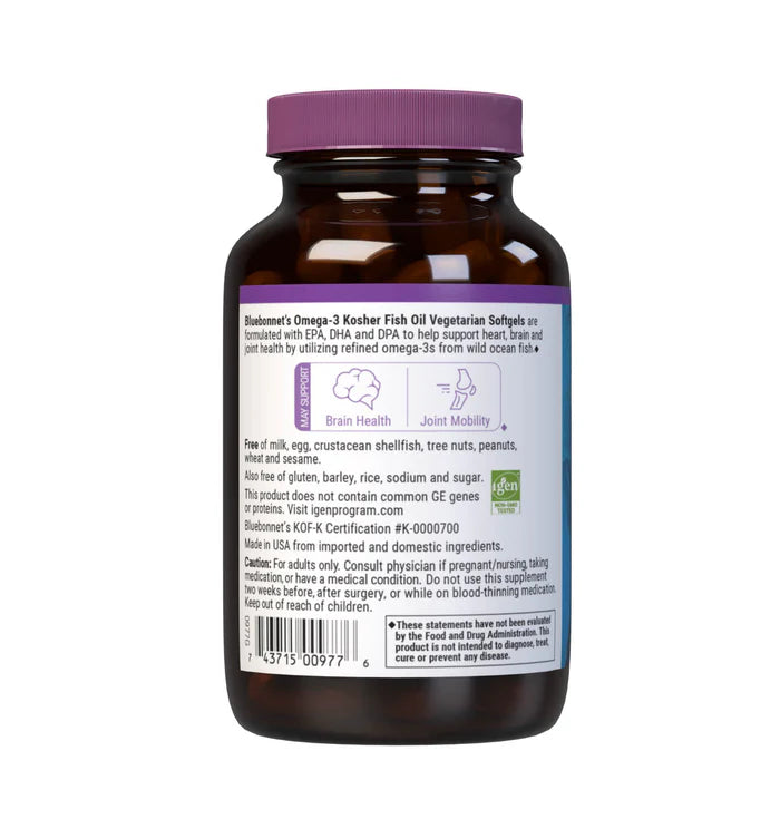 Bluebonnet Vitamins Omega-3 Kosher Fish Oil 2000 mg - 60 Softgels