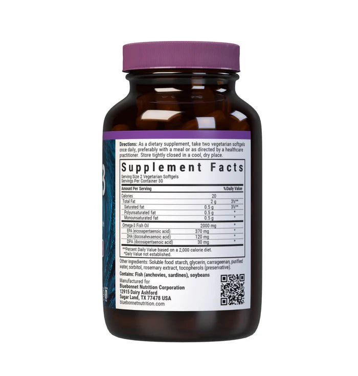 Bluebonnet Vitamins Omega-3 Kosher Fish Oil 2000 mg - 60 Softgels