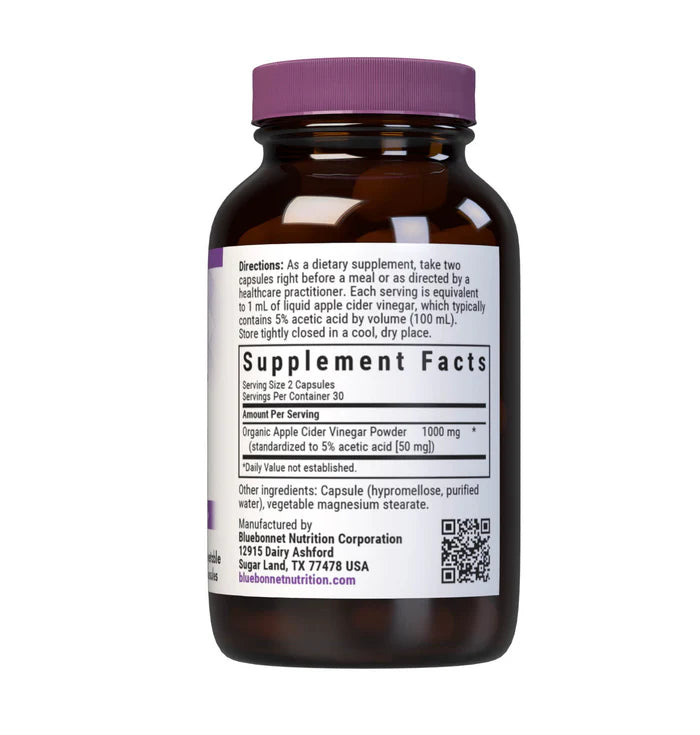 Bluebonnet Vitamins Apple Cider Vinegar — 1,000 mg, 30 Servings
