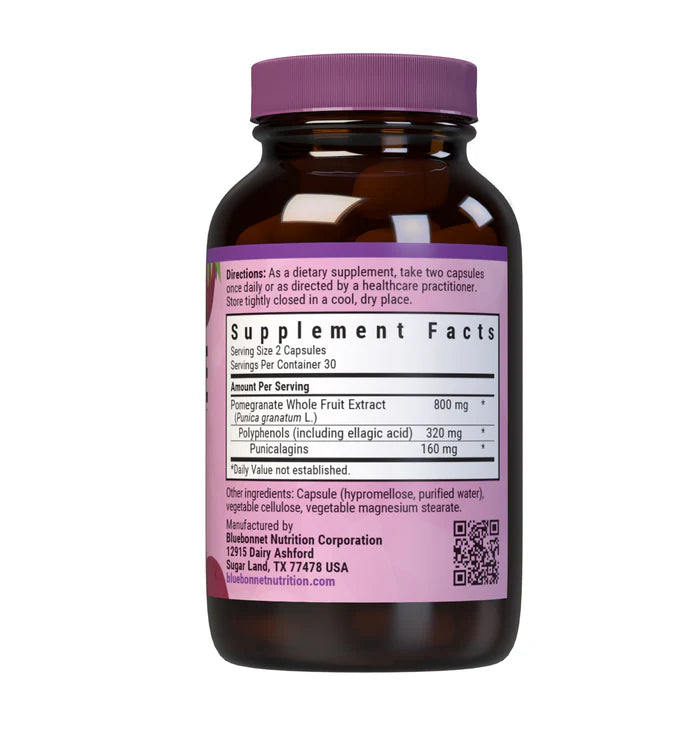 Bluebonnet Super Fruit Pomegranate Whole Fruit Extract 800 mg 60 Vegetable Capsules