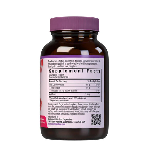 Bluebonnet Melatonin 1 mg Raspberry - 60 Tablets product image 2