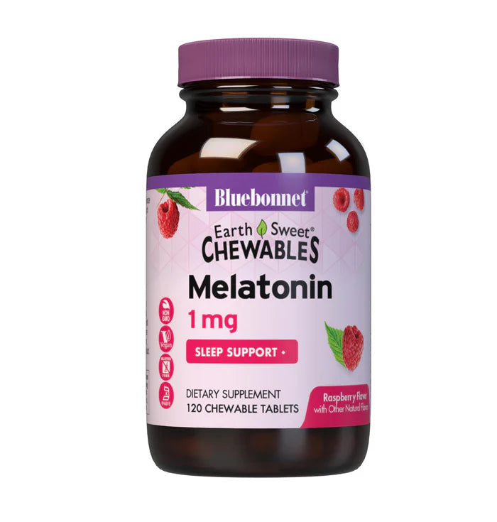 Bluebonnet EarthSweet Chewables Melatonin 1 mg Natural Raspberry 120 Tablets