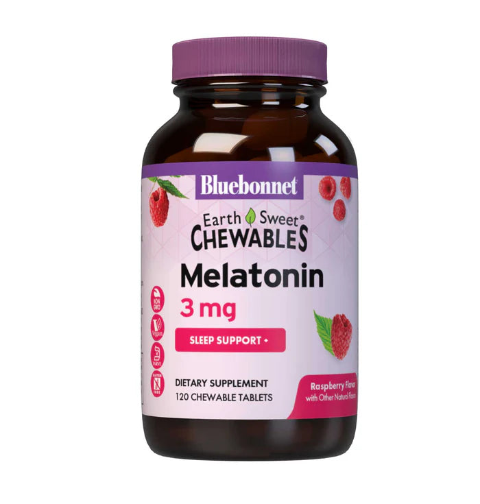 Bluebonnet EarthSweet Chewables Melatonin 3 mg Natural Raspberry 120 Tablets