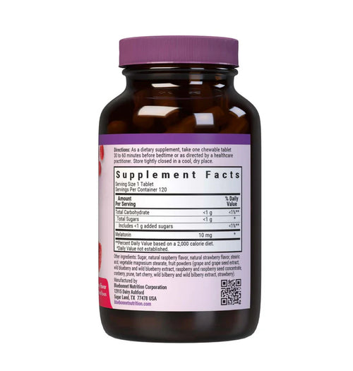 Bluebonnet EarthSweet Chewables Melatonin 10 mg Natural Raspberry 120 Tablets
