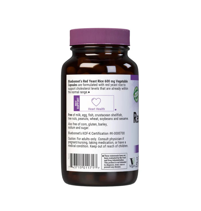 Bluebonnet Red Yeast Rice 600 mg 120 Vcaps