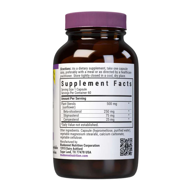 Bluebonnet Vitamins Plant Sterols 500 mg – 60 Vegetable Capsules