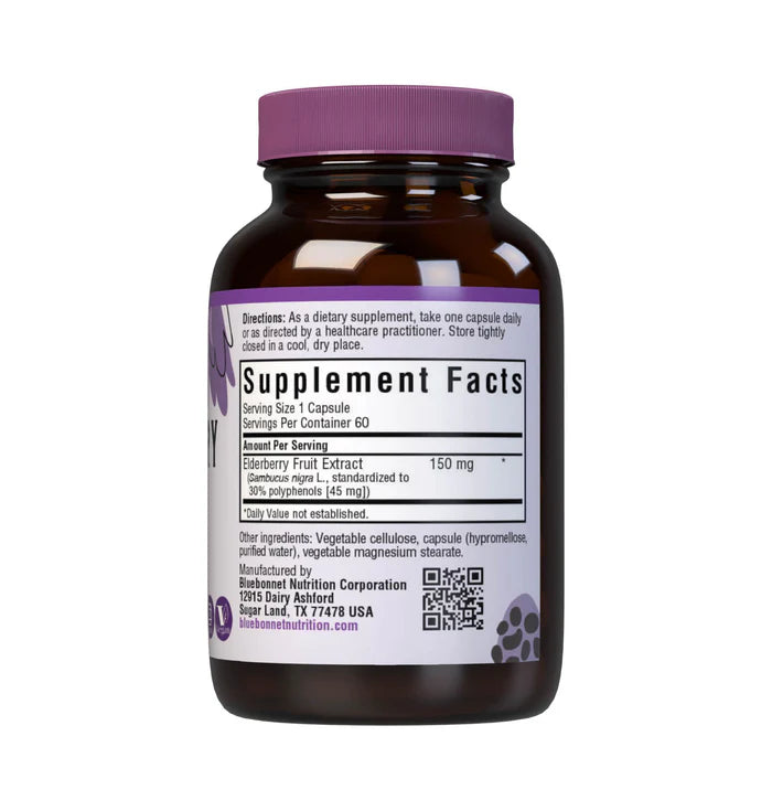 Bluebonnet Elderberry Fruit Extract 60 Vcaps