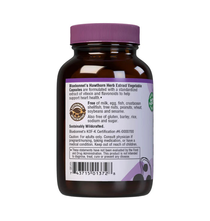 Bluebonnet Hawthorn Herb Extract 60 VCaps | Heart & Circulation Support