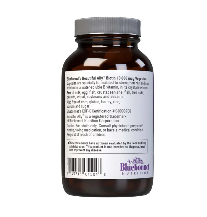 Bluebonnet Beautiful Ally Biotin 10,000 mcg 90 VCaps