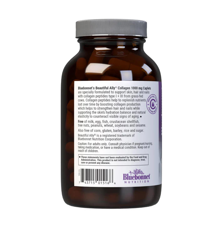 Bluebonnet Beautiful Ally Collagen 1000 mg TYPES I + III 90 Caplets
