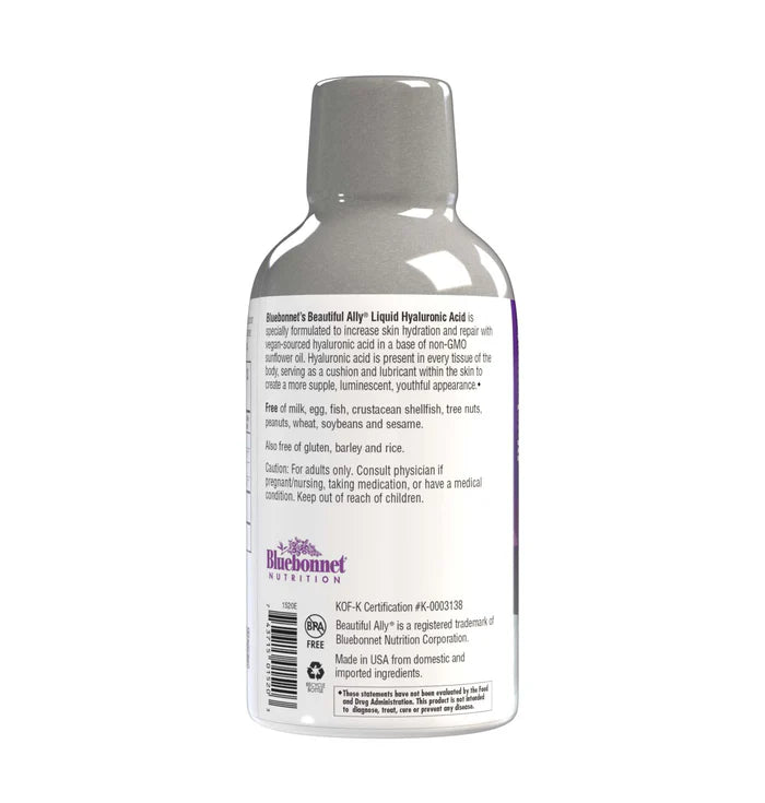Bluebonnet Beautiful Ally Liquid Hyaluronic Acid Mixed Berry 16 fl oz