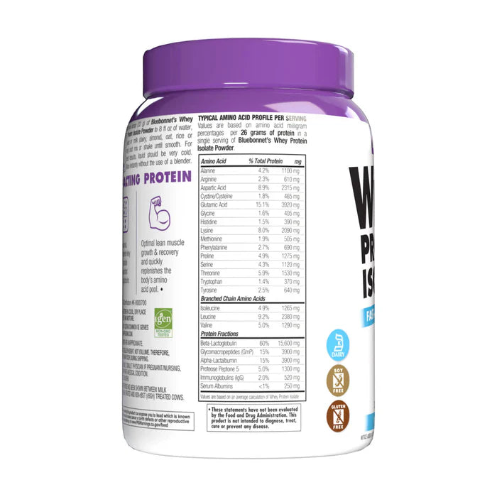 Bluebonnet Vitamins Whey Protein Isolate French Vanilla 1 lb