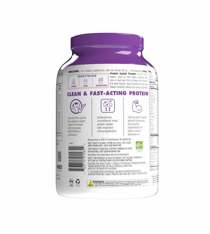 Bluebonnet Vitamins Whey Protein Isolate French Vanilla 2 lb