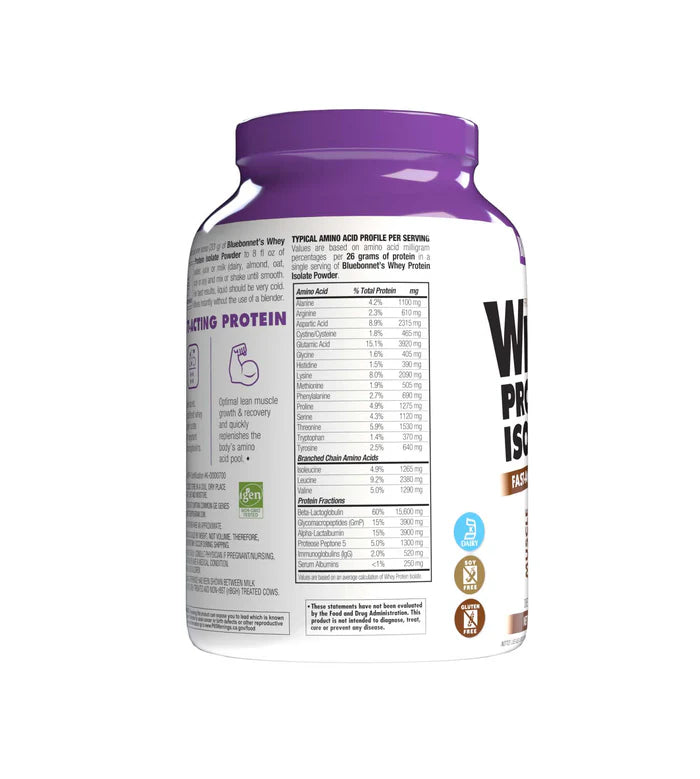 Bluebonnet Vitamins Whey Protein Isolate Chocolate 2 lb