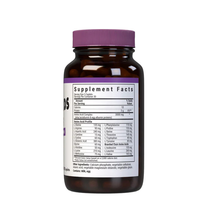 Bluebonnet Vitamins Amino Acids 1000 mg - 90 Caplets (30 Servings)