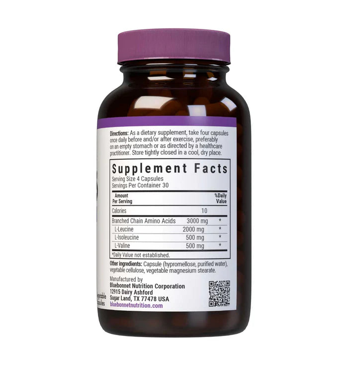 Bluebonnet Vitamins BCAA Amino Acid Blend 120 Capsules