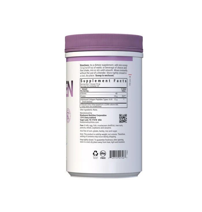 Bluebonnet Vitamins Hydrolyzed Collagen Powder Unflavored