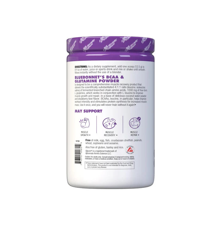 Bluebonnet BCAA + Glutamine Strawberry Kiwi 13.23 oz