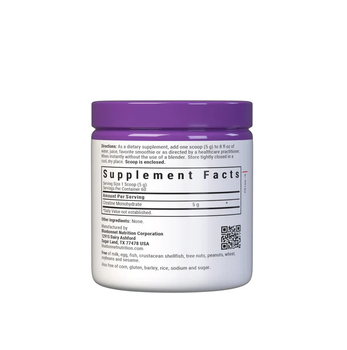 Bluebonnet Micronized Creatine Monohydrate Powder 300g | Pure 5g Creatine