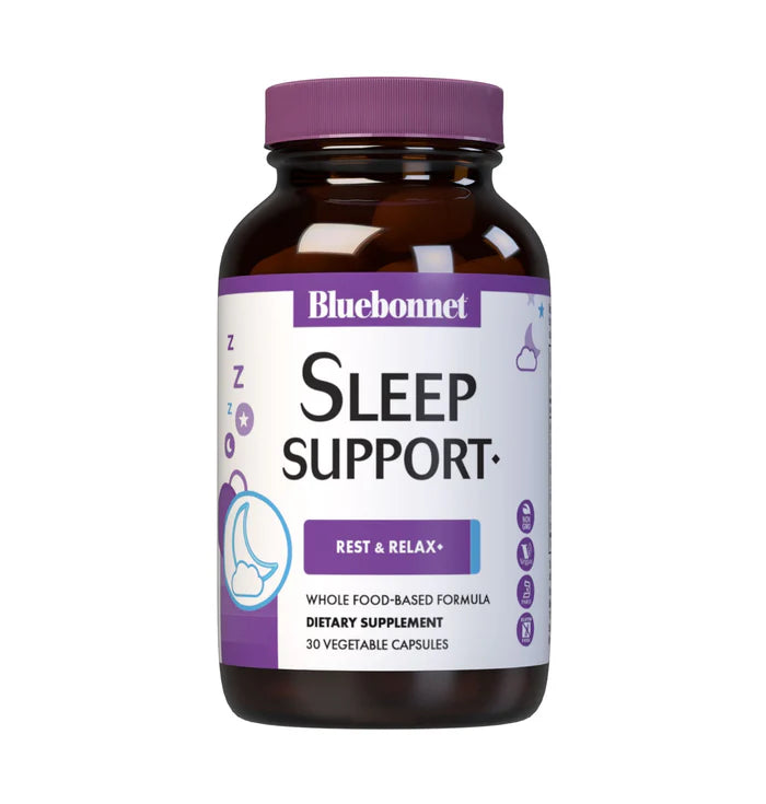 Bluebonnet Relaxation & Rest Formula | Valerian Passionflower Lemon Balm | 30 Vcaps