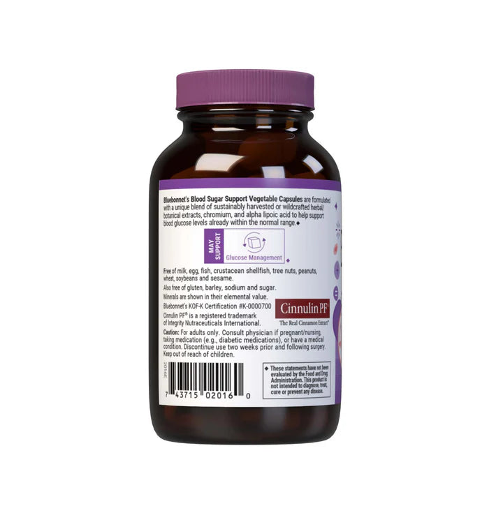 Bluebonnet Vitamins Blood Sugar Support - 60 Vegan Capsules