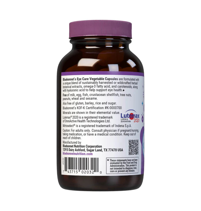 Bluebonnet Eye Care Macular & Blue Light Support 60 Vegetable Capsules