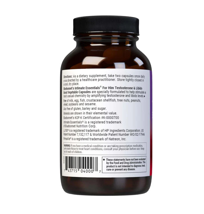 Bluebonnet For Him | Men's Botanical Vitality Formula | 30 Vcaps